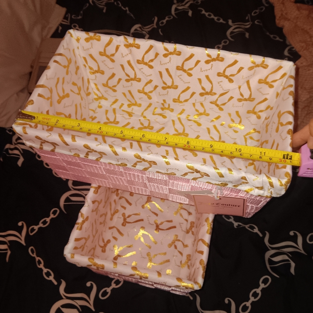 Juicy Couture Pink and Gold Storage Baskets